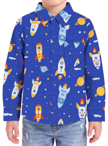 Image of Boys Hawaiian Button Down Shirt, Pure Combed Cotton Short Sleeve Size 3-15Y | Pure Combed Cotton, Smooth 60s yarn, Tagless Label, Pilling-Resistant, Shrink-Resistant, Fade-Resistant, Machine Washable