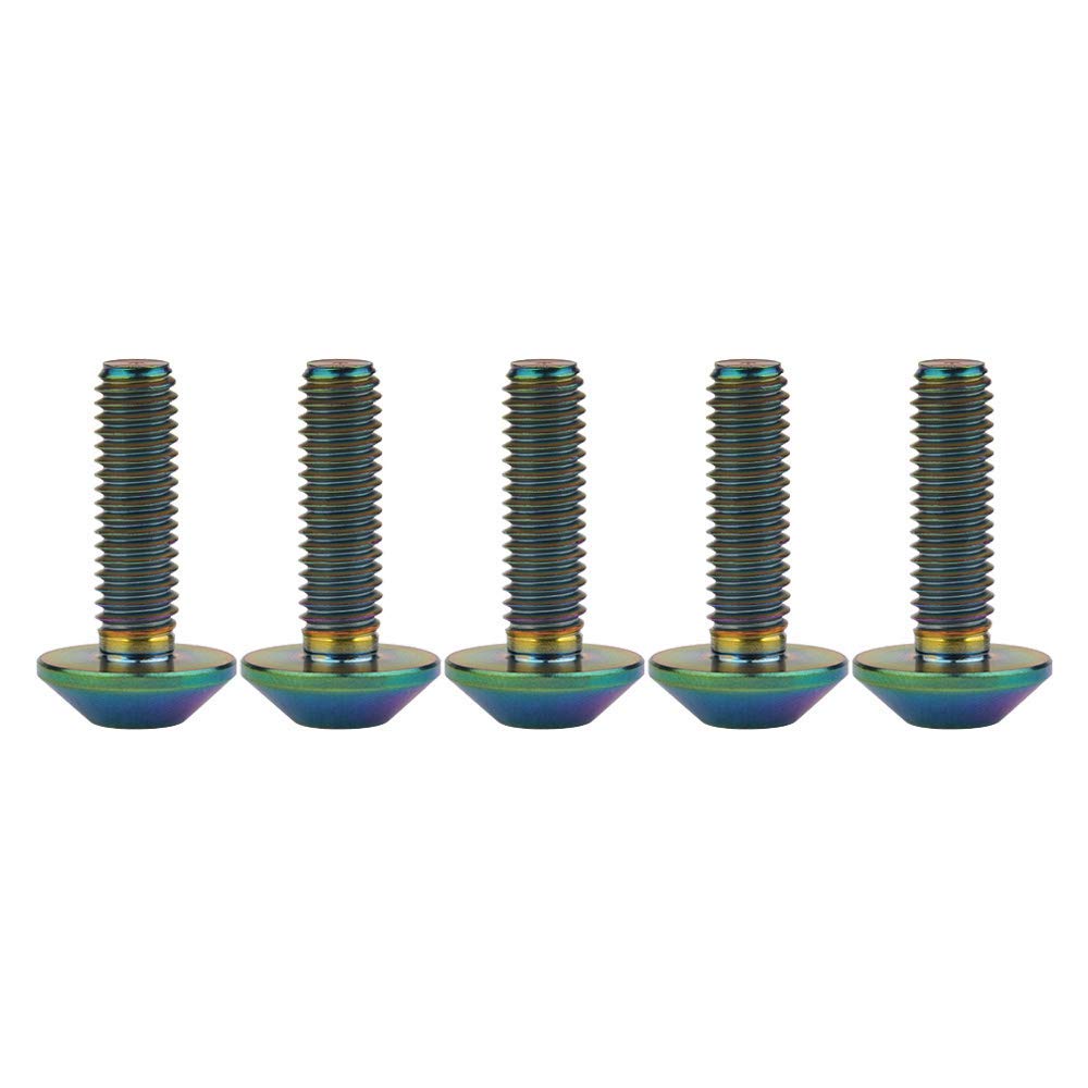Ruifu M6 Gr5 - Tornillos de titanio para placa de matrícula (5 unidades, 12, 15, 20 mm)