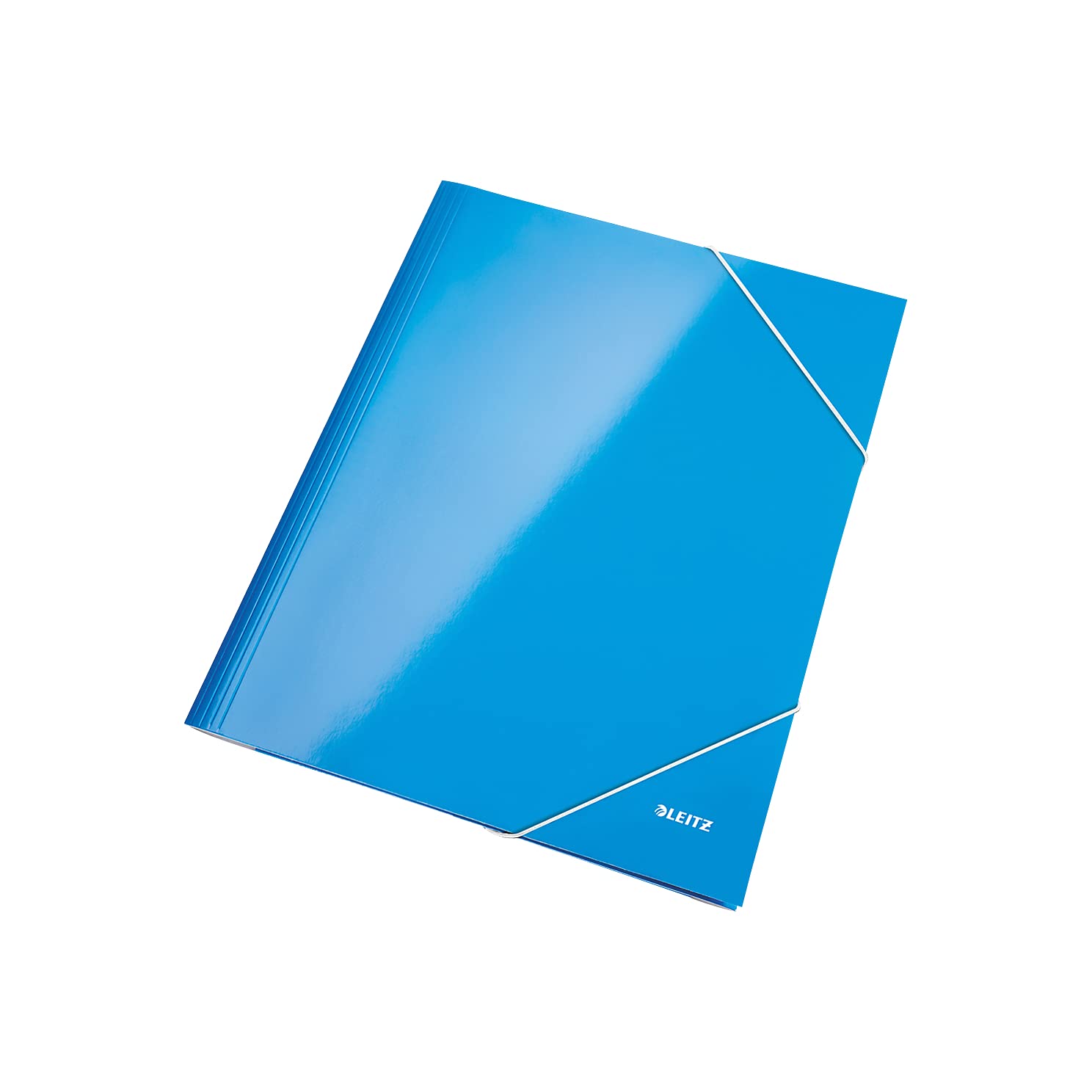 Leitz - Cartellina WOW, formato A4, 250 fogli, in cartone, colore: Blu metallizzato