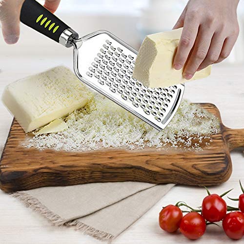 Set of 7 Graters for Cheese Lemon Zester, Stainless Steel Blade and Comfortable Grip Handle Multi-application Food Grater Slicer for Kitchen,Vegetable,Fruit,Chocolate With Cleaning Brush Sponge Brush