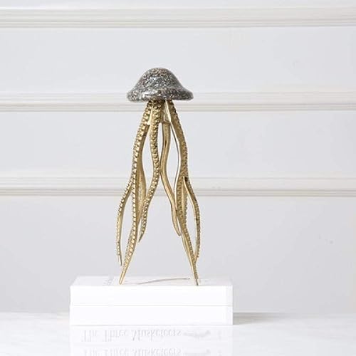 Escultura y figuritas modernas, simples, creativas, lujosas, conchas, pulpo, escultura de arte de animales, estatua de resina, decoraciones