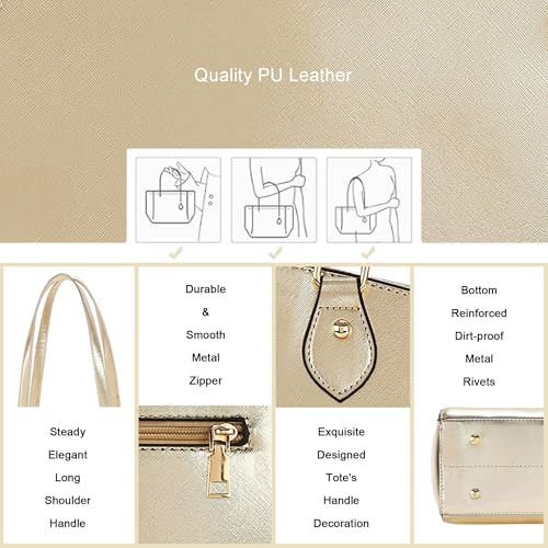 Image of CHICAROUSAL Tote Handbags Purses for Women PU Leather Womens Shoulder Bag | Large Tote Bag for Women, Shoulder Purse, Vegan Leather Purses for Women, Women's Handbags