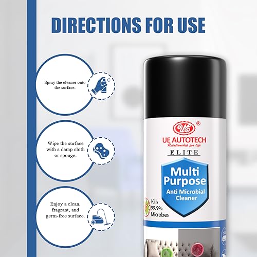 Image of UE Elite Upholstery & Carpet Cleaner (250ml) | Can be used as a Car Interior for Car Seat, Sofa, Carpet, Roof & More | Includes Cleaner Brush & Cloth