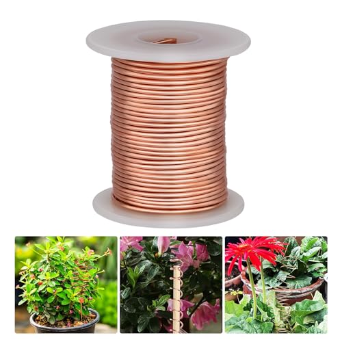Alambre de cobre, alambre de cobre puro para jardinería y joyería, calibre 16 (1,3 mm), 20 metros