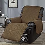 STONECREST Recliner Chair Cover, Reversible Recliner Cover with Straps to Stay in Place (Chocolate/T