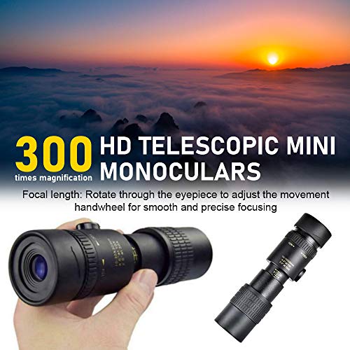 Xiaomu Telescópio Monocular Com Zoom Supertelefoto, 4k 10-300x40mm Hd Dual Focus Monóculo à Prova De