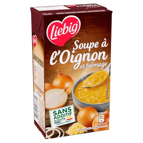 Soupe à l'oignon Liebig fromage fondu brique 1L lot de 4 pour repas express sans cuisiner