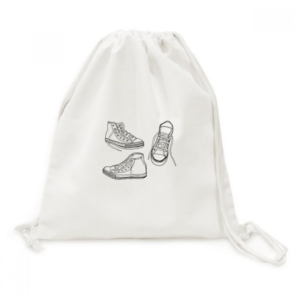 Chaussures de Toile Drawstring Backpack Voyage Sacs Peinte à la Main