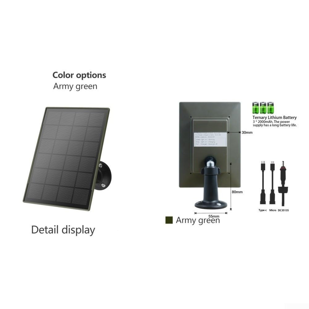 Kit de panneau solaire 10 W, batterie 6000 mAh avec double sortie pour caméras de sécurité, chargeur monocristallin résistant aux intempéries pour surveillance extérieure