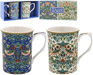 Set of 2 Mugs Boxed - William Morris Strawberry Thief Design