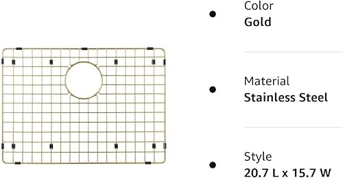 Miniatura 6 de Starstar Sinks Protector Matte Gold 304 Rejilla inferior para fregadero de cocina de acero inoxidable (26 x 15)