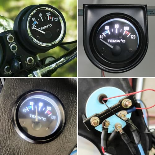 Auto Wassertemperaturanzeige 52 mm 12V Wassertemperatur Messgerät Universal 40–120 °C Digital Wassertemperaturanzeiger Instrument mit Sensor