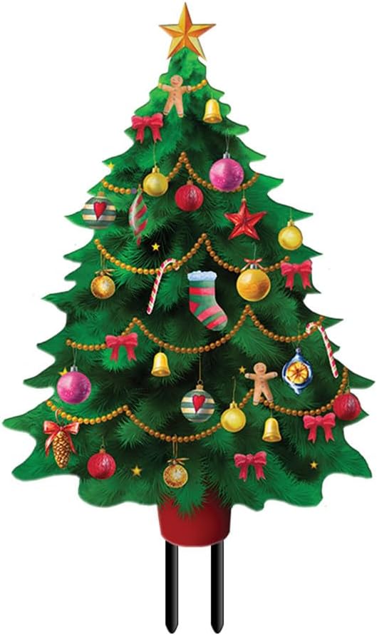 Briarwood Lane Decorated Christmas Tree Metal Yard Art