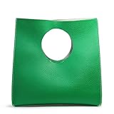 HOXIS Vintage Minimalist Style Soft Pu Leather Handbag Clutch Small Tote (Green)