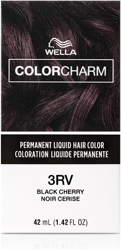 COLORCHARM Permanent Liquid Hair Color for Gray Coverage| 3RV Black Cherry | 1.4 Fl Oz