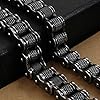 WANGLXTC Fine Titanium Steel Bracelet, Mens Bike Jewelry Stainless Steel Chain Bracelet Bangle Link Chain Jewelry Daily Gift Unisex, Black #2