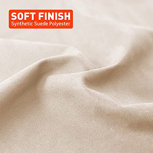 HOMCHEK Beige Suede Headliner 48" L × 60" W Foam Backing 1/9" 3mm Headlining Material Protect A/B/C Pillar Automotive Roof DIY Repair Craft Car Interior Replacement for Trucks SUVs 19.37 sqft - Thumbnail 2
