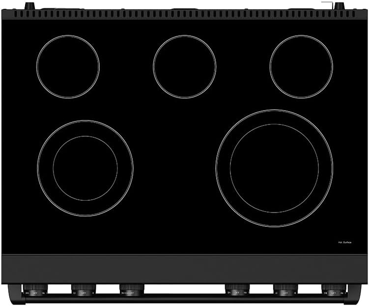 36 Inch Electric Range in Black - Contemporary Professional
