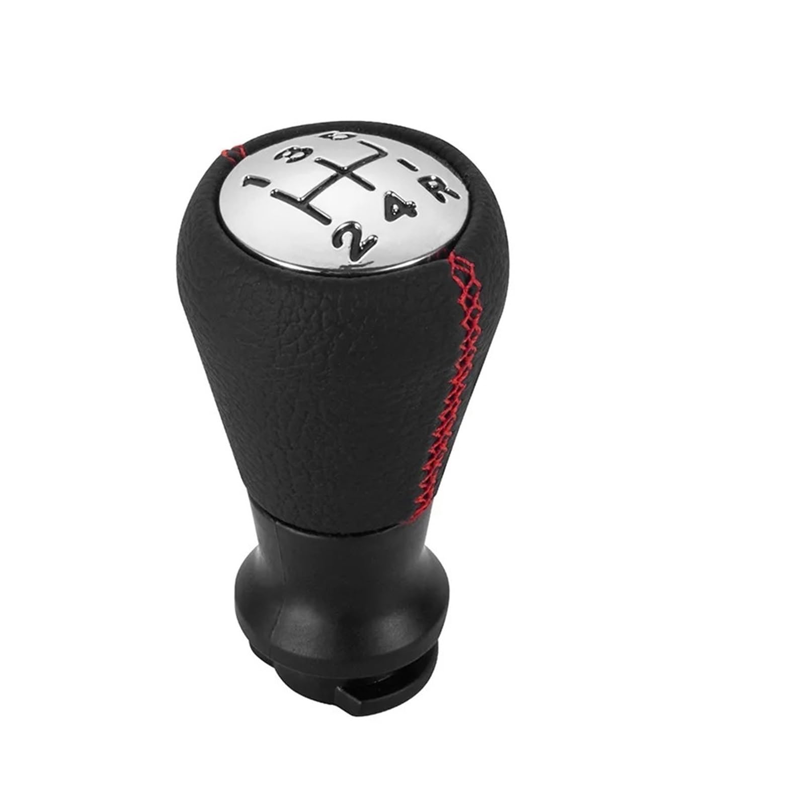MKGKACVCPT Car Gear Lever Head for Citroen C1 for C3 for C4 Leather Gear Shift Knob Lever Shifter Stick(Red with Adapter)