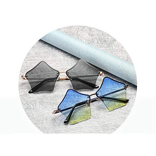 mincl/Super Cute Star Shape Rimless Sunglasses Metal Frame Transparent Candy Color Eyewear2