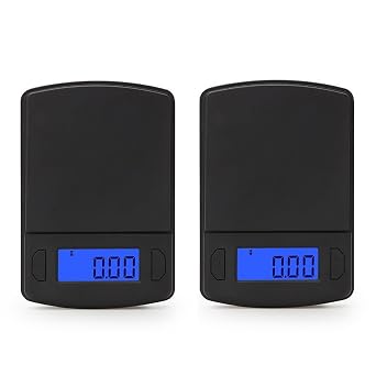 2PCS Digital Portable Scale 0.01g/500g High Precision Mini Weight Scale LCD Display for Kitchen Food Jewelry Coffee Tea Size 500g/0.1g