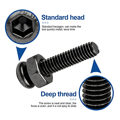 NINDEJIN M3 Button Head Hex Socket Cap Screw Bolt and Nut Assortment Kit - Image 4