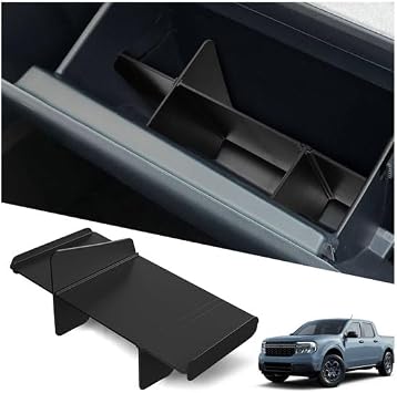 Car Storage Organizer Compatible with Ford Maverick 2025 2022-2024 Glove Box Organizer with ABS Divider Tray Black