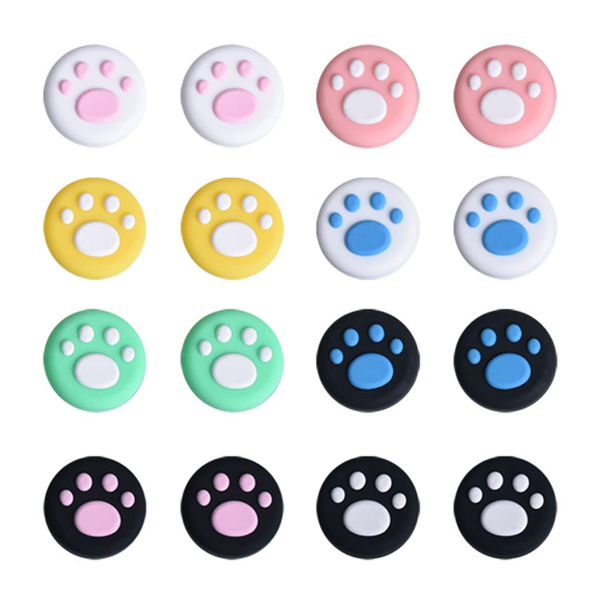 BOBOZHONG Switch Thumb Grip Caps,16PCS Joystick Covers Silicone Analog Stick Covers Cartoon Button Cap Joystick Caps Replacement Thumb Grip Covers