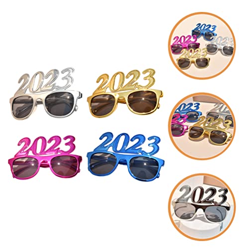 PRETYZOOM 4Pcs 2023 Eyeglasses Glitter 2023 Number Glasses 2023 Sunglasses Eyeglasses for 2023