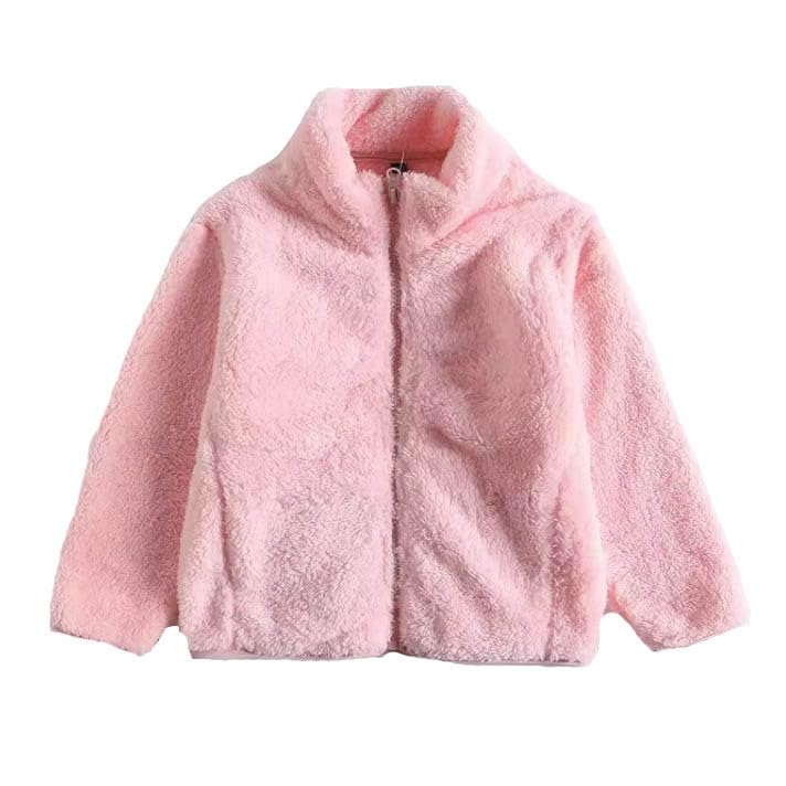 Genérico Chaqueta de Abrigo de Lana para Niñas con Cremallera Invierno Grueso y Cálido Dos Bolsillos Exterior (5 6 Years)