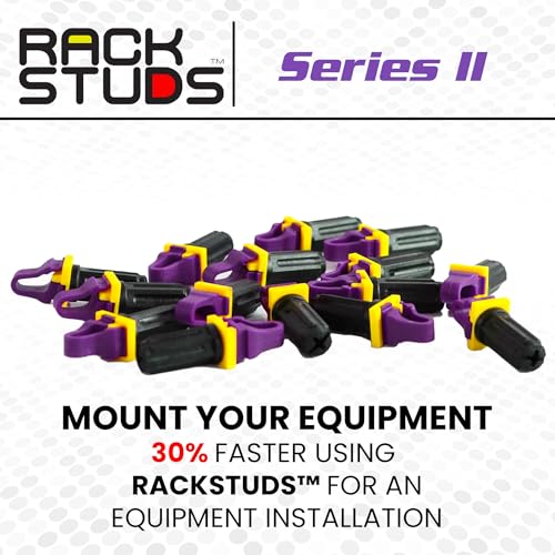 Image of Rackstuds P20 Series II - Server Rack Screws 20-Pack | Cage Nut Replacement Purple 3.2mm /0.126 inch | A Faster, Easier Solution for Rack mounting Gear in 19 inch Racks with Square Punched Vertical Rails