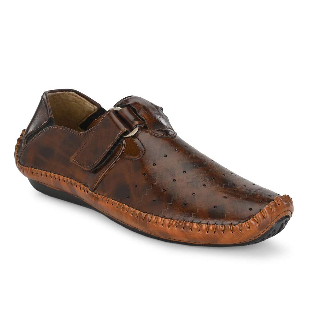 KIATU Mens Stylish Synthetic Leather Slip-on Loafer Shoe for Outdoor Formal Office Party Casual Daily Use (Color: Brown, Size: 10, Model: KT-1867) (B08F7VCCG8) Amazon Price History, Amazon Price Tracker