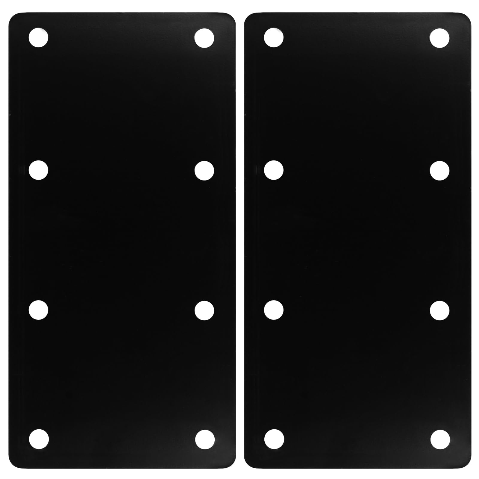 2 soportes de reparación rectos planos negros de 12 x 5 pulgadas, reparación de placas, fijación de esquina