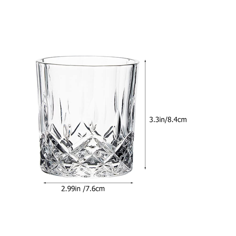 Lot de 4 verres à whisky à l'ancienne, 200 ml, verres à whisky pour cocktail, bourbon et liqueur (8,3 x 7,6 cm)