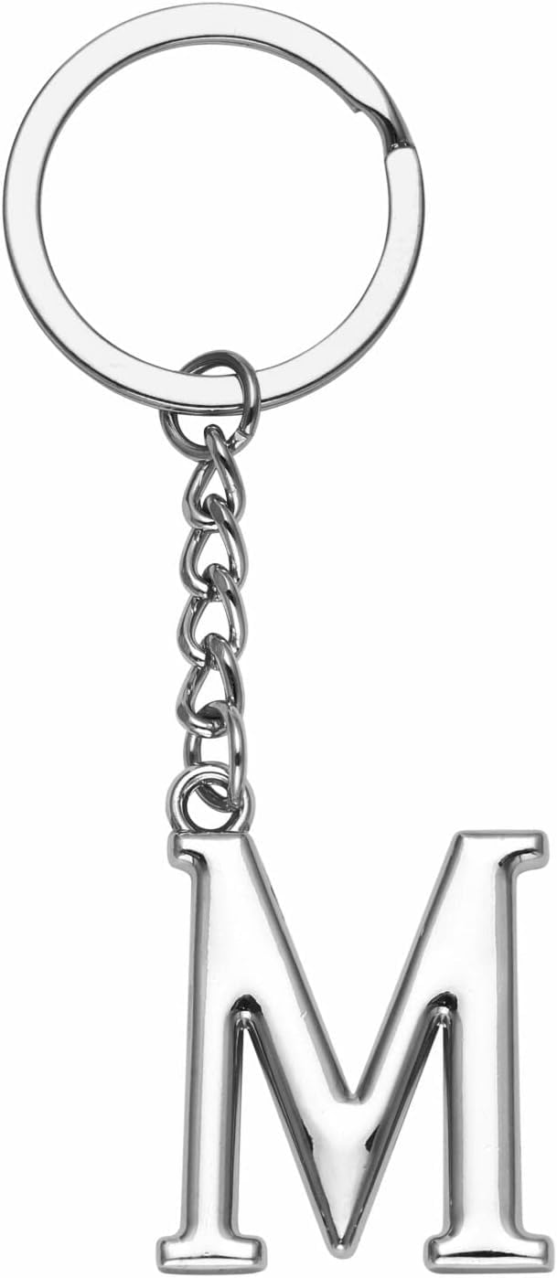 LUODAN Portachiavi Regalo donna uomo,argento A-Z 26 lettera iniziale ciondolo portachiavi - Regalo sorelle amicizia idee regalo migliore amico compleanno