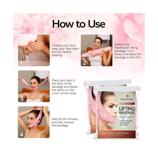 ParaFaciem wiederverwendbare V-Linienmaske, Gesichts-Schlankheitsgurt, Doppelkinn-Reduziermaske, Lifting-Maske… – Bild 6