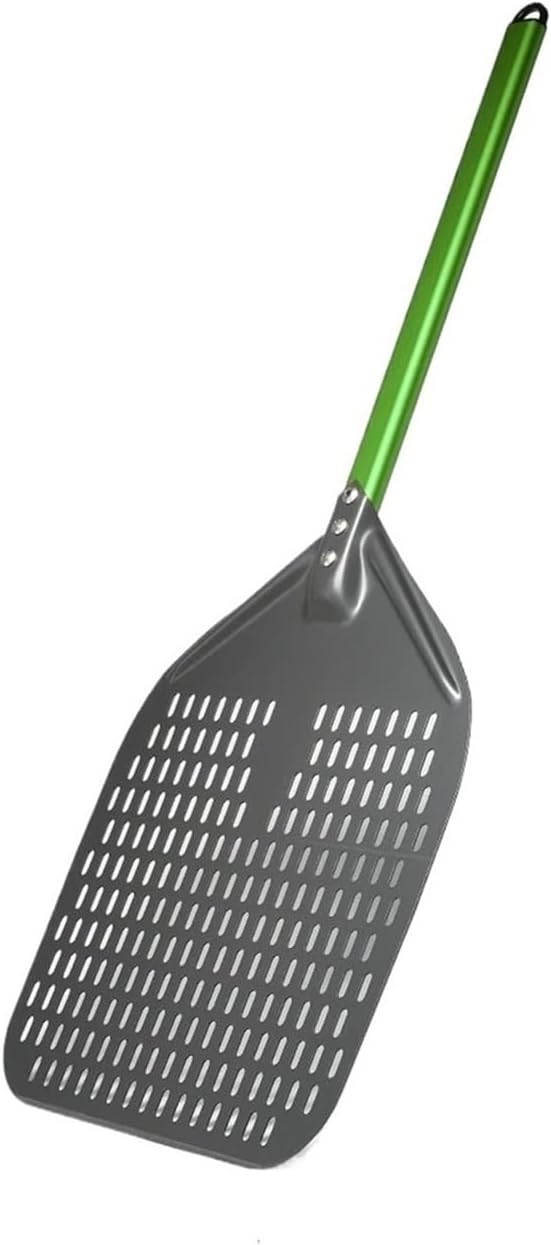 12" Hard Anodized Pizza Peel Rectangle Pizza Turning Shovel Set Aluminum Pizza Peel Paddle 40cm Long Silicone Handle