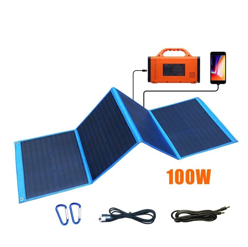 Pannello Solare Scheda di Ricarica Solare Alimentatore Elettrico for Esterni Alimentatore ad altissima Potenza Borsa Pieghevole Solare da 100 W