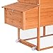 PawHut 83” Wooden Portable Backyard Chicken Coop With Fenced Run And Wheels
