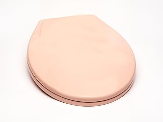 Bath Décor 2Q1R6-20 Deluxe - Asiento de inodoro de plástico de cierre lento con bisagra R'N'C de ajuste variable y accesorios de montaje Quik-Lok, color rosa veneciano