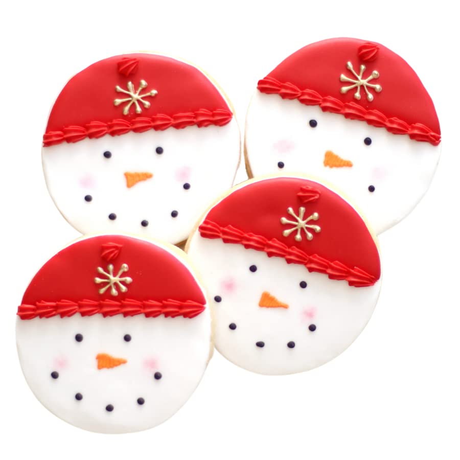 ½ Dz. Snowman Head Cookies! Winter Birthday Party Christmas Snow Themed Favors or Gift!