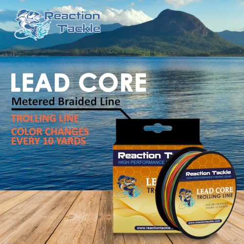 Image of Reaction Tackle Lead Core Trolling Line - Color Changing Metered Braided Line for Trolling, Fast Sinking Depth Control for Walleye Trout and Salmon
