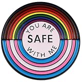 ピンバッジ LGBT プライド 支援 レインボーフラッグ 丸型 ゲイプライド ラペルピン ブローチ トランスジェンダー クィア バイセクシャル プライド