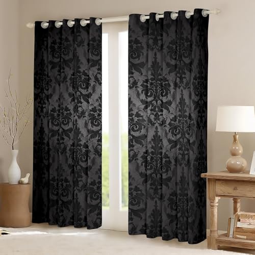 Cortinas góticas vintage de 2 paneles para decoración de ventanas 3