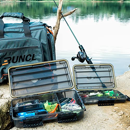 Image of RUNCL Fishing Tackle Box, Waterproof Tray for Jigs Lures, Thicker Floating Tackle Utility Box with Adjustable Dividers, 3600 /3700 /Large 3700 Size
