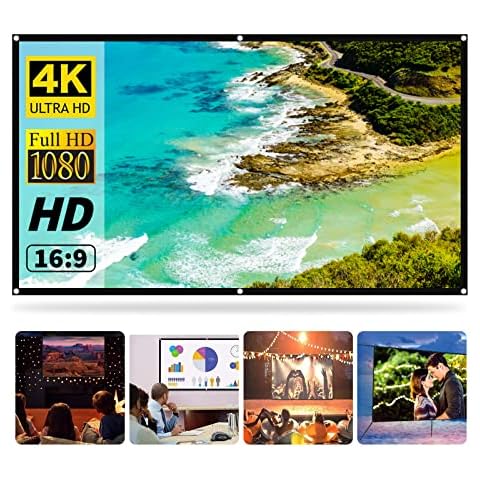Projector Screen 60 Inch, Portable Projection Screen 16:9 4K HD Rear Front Projections Movies Screen, for Home Theater 3D Fast-Folding Projector Screen (60Inch) Cover