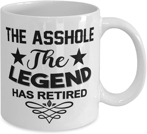 Miniatura 2 de Taza de asshole, The Legend Has Retired, novedosas ideas de regalo únicas para idiotas, taza de café, taza de té, color blanco