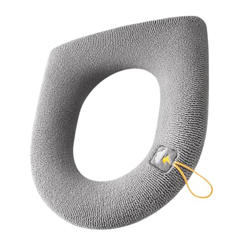 MUCKLILY Soft Toilet Seat Cover Pad Stretchable Washable Cushion for Comfort Deep Grey Fit Easy Installation for All Seasons