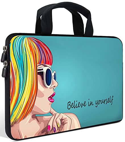 AMARY14 15 15.4 15.6 inch Laptop Handle Bag Computer Protect Case Pouch Holder Notebook Sleeve Neoprene Cover Soft Carrying Travel Case for Dell Lenovo Toshiba HP Chromebook ASUS Acer (Belief)