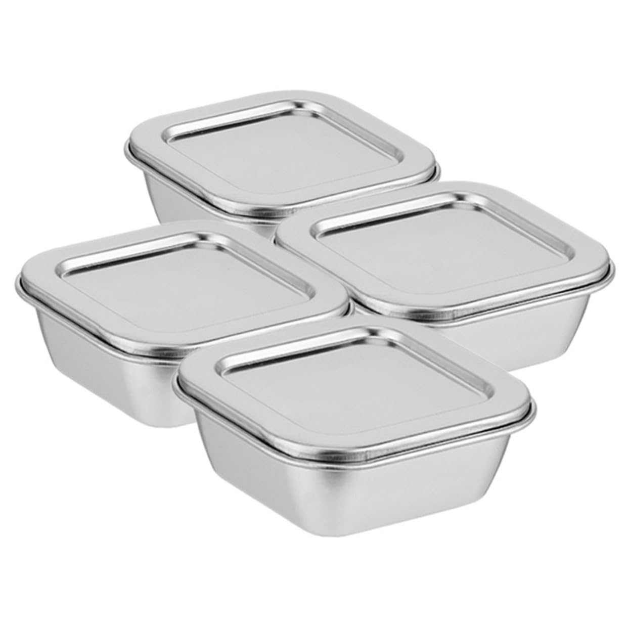 MINRS Lot De 4 Récipients Gastronomiques GN 1/1 En Acier Inoxydable